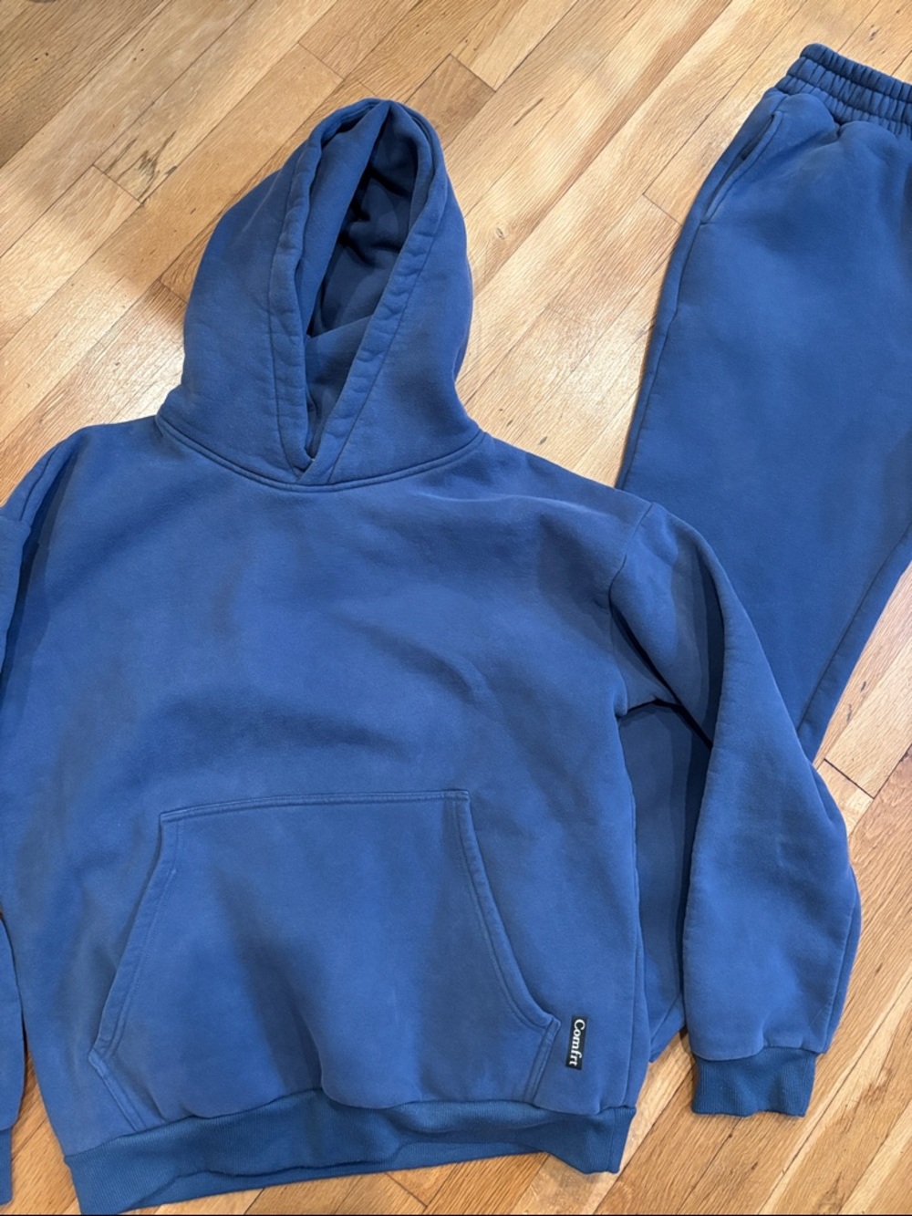 Comfrt Cozy Blue Hoodie Sweatshirt Set